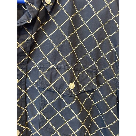 Canvas by Lands End blue print long sleeve button up shirt mens size large - Picture 5 of 5